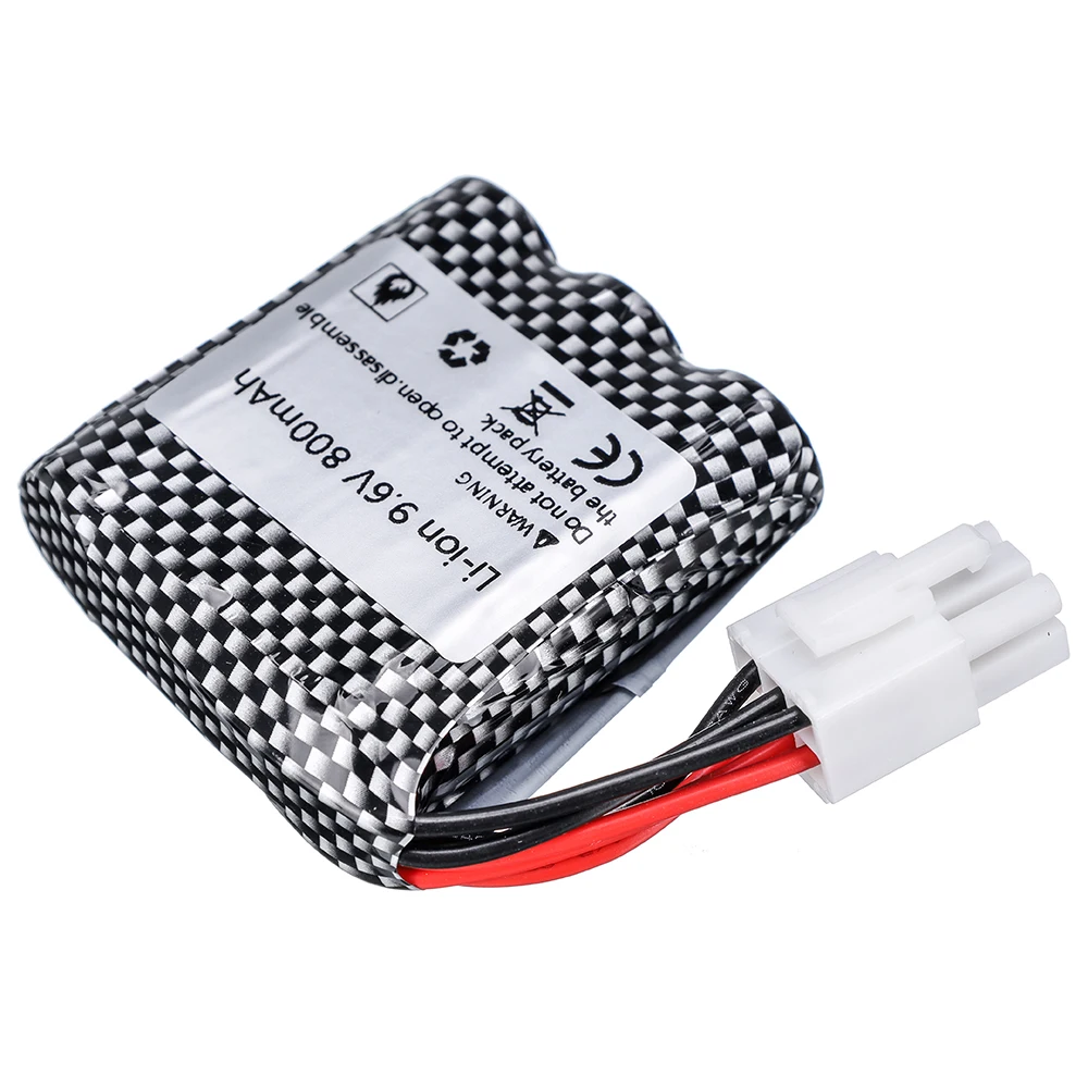 9.6v 800mah 16500 Li-ion Battery for 9115 9116 S911 S912 RC Car Truck Spare 9.6v 9115 9116 Rechageable Battery 6p Plug