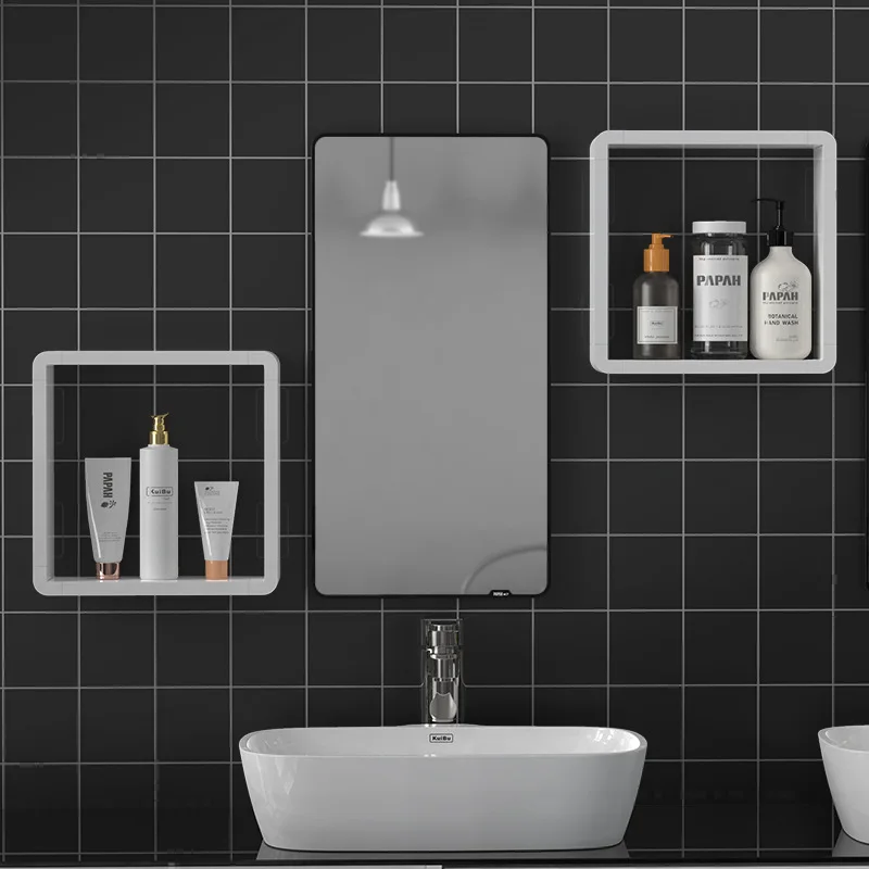 Square Floating Shelves Wall Hanger Shelf Storage Shower Waterproof Board Finishing Rack for Bathroom Decorate Your Room/Wall