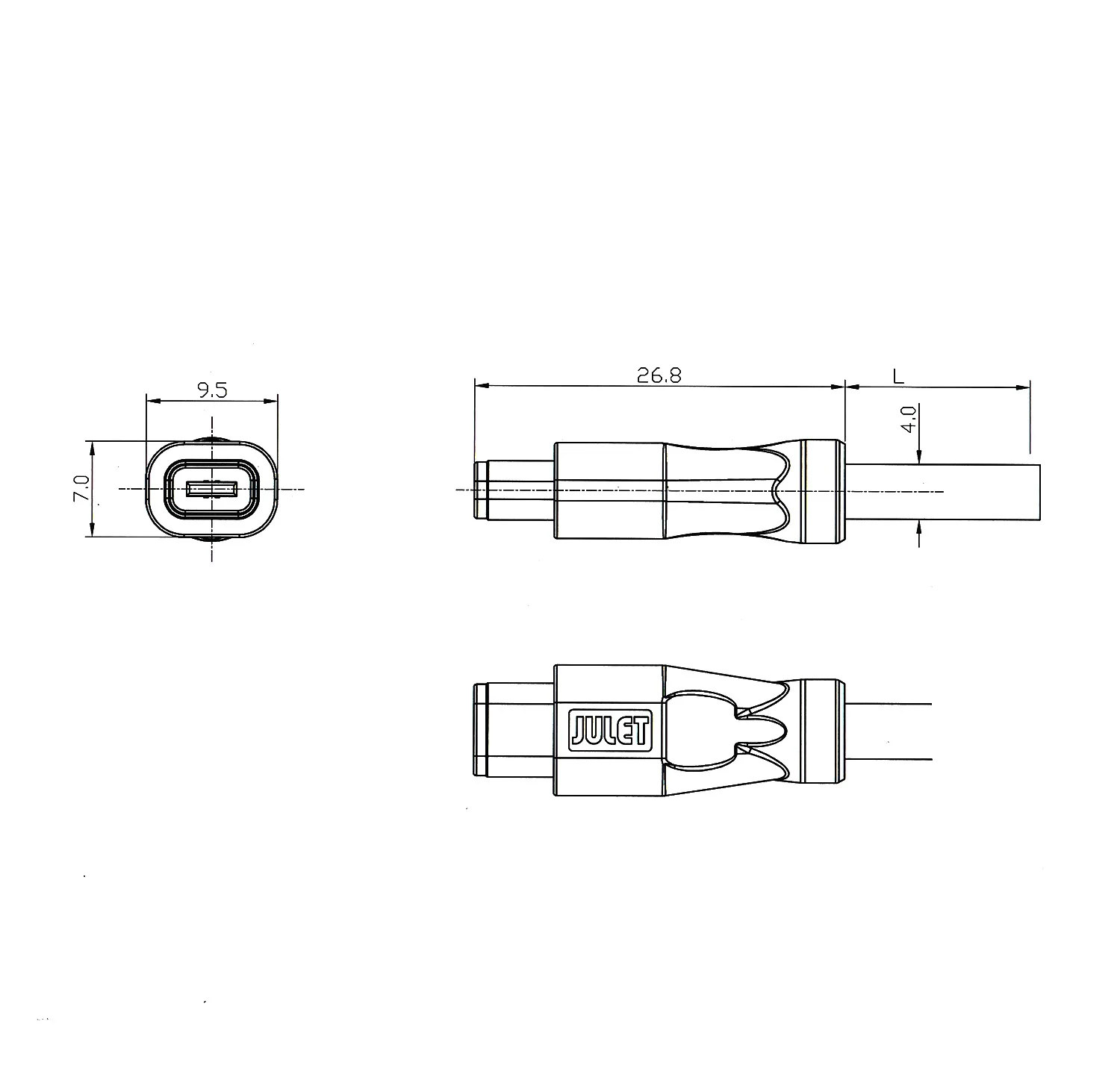 BULU Julet 2 3 4 5 6 Pin Waterproof Unique Shape Extend Cable Connector for Ebike Light Throttle Ebrake Display