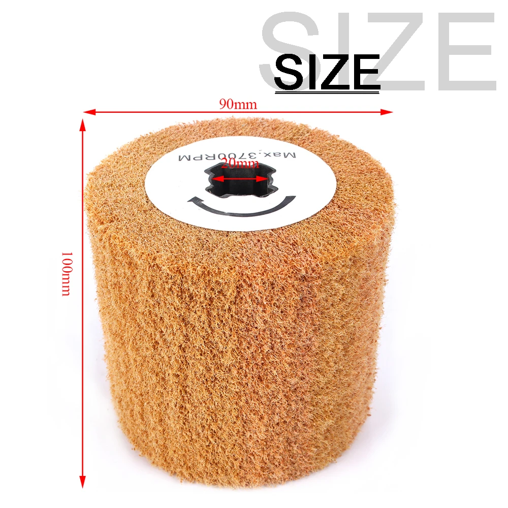 Non Tessuto di Nylon Flap Spazzola di Lucidatura Sbavatura Ruota Tamburo per in Acciaio Inox Tutti I Tipi di Metal90 * 100*19 Millimetri