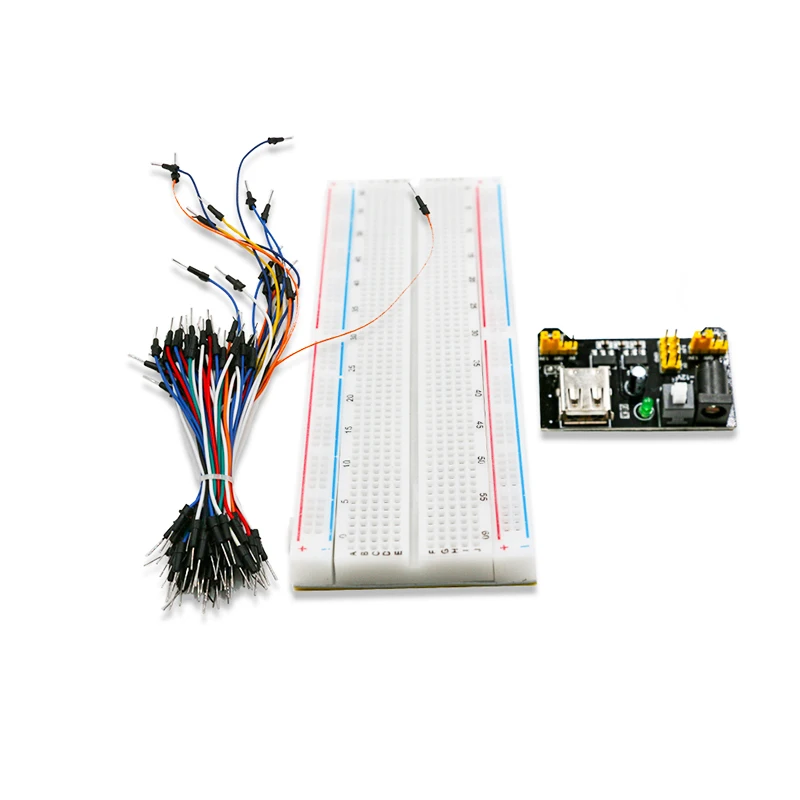 1SET MB102 Breadboard Power Module MB-102 830 Point Solderless Jumper Wires PCB Bread Board Test Develop DIY KIT  Good Quality