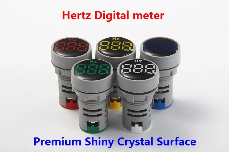 22mm LED Display AC 20-500V Hertz Digital meter Round Indicator Light Panel display Red Yellow Green Blue White LED