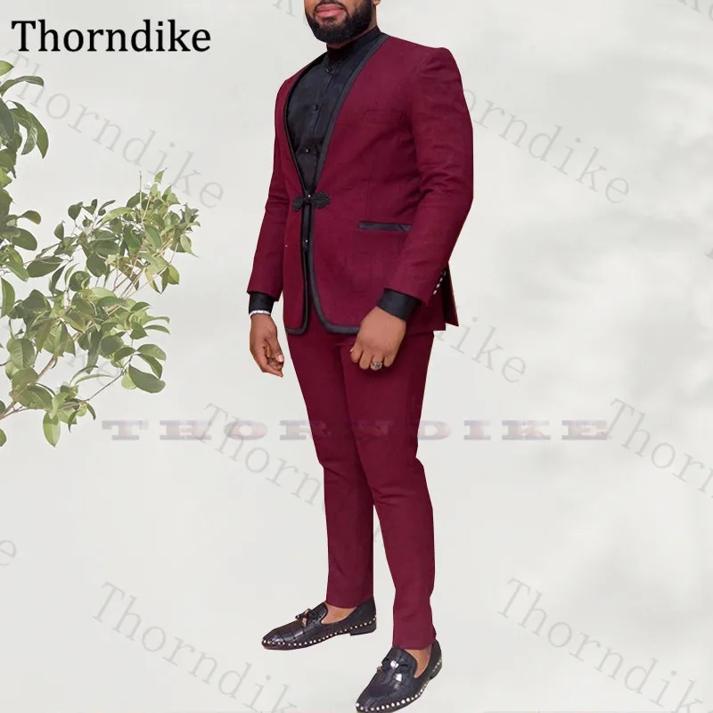 Thorndike Autumn Men Peaked Lapel Suits For Wedding Party Groom Wear Tuxedos Custom Made Casual Male Business Bluzers Sets 2020