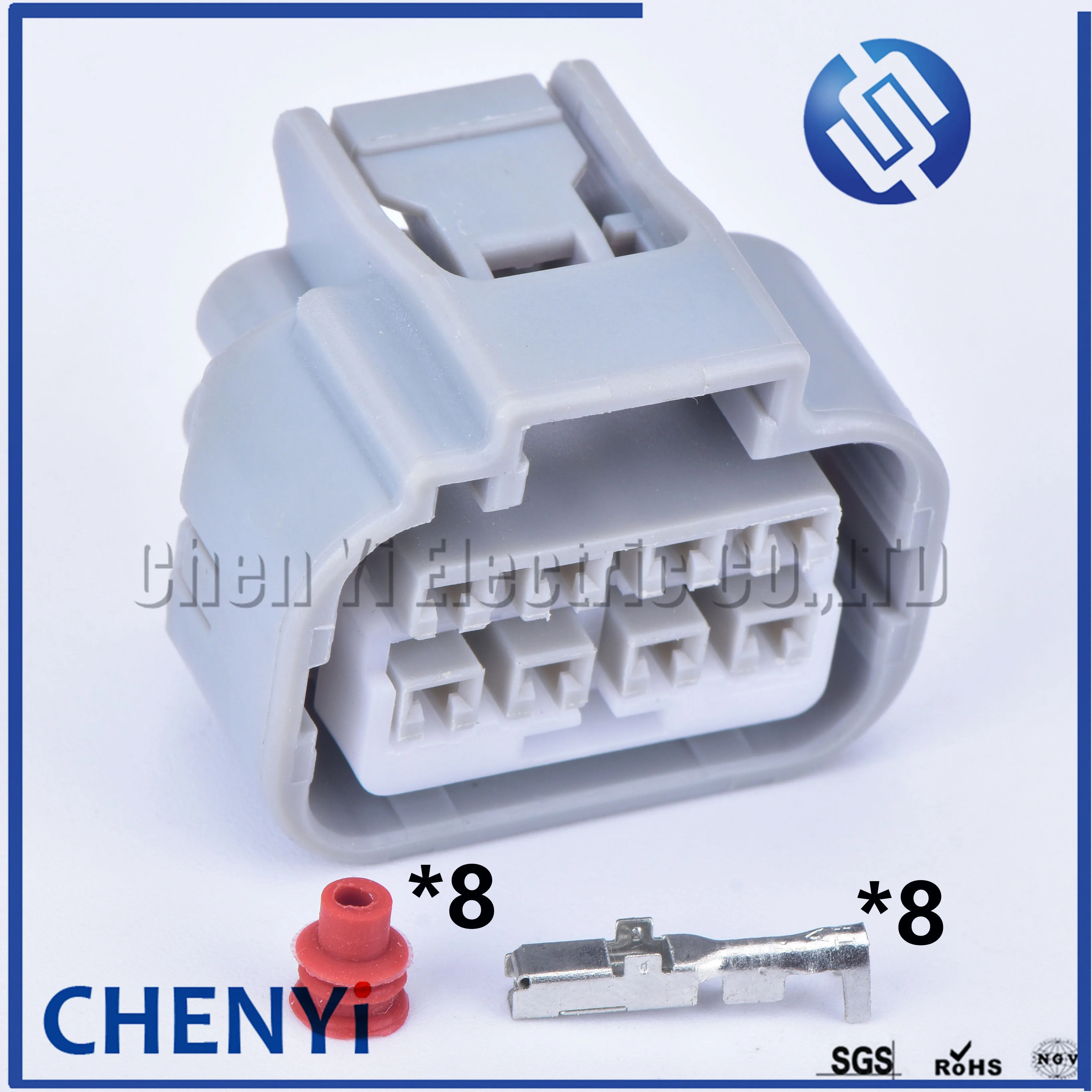 8 Pin Waterproof Connector Car Headlight Cable Socket Light Lamp