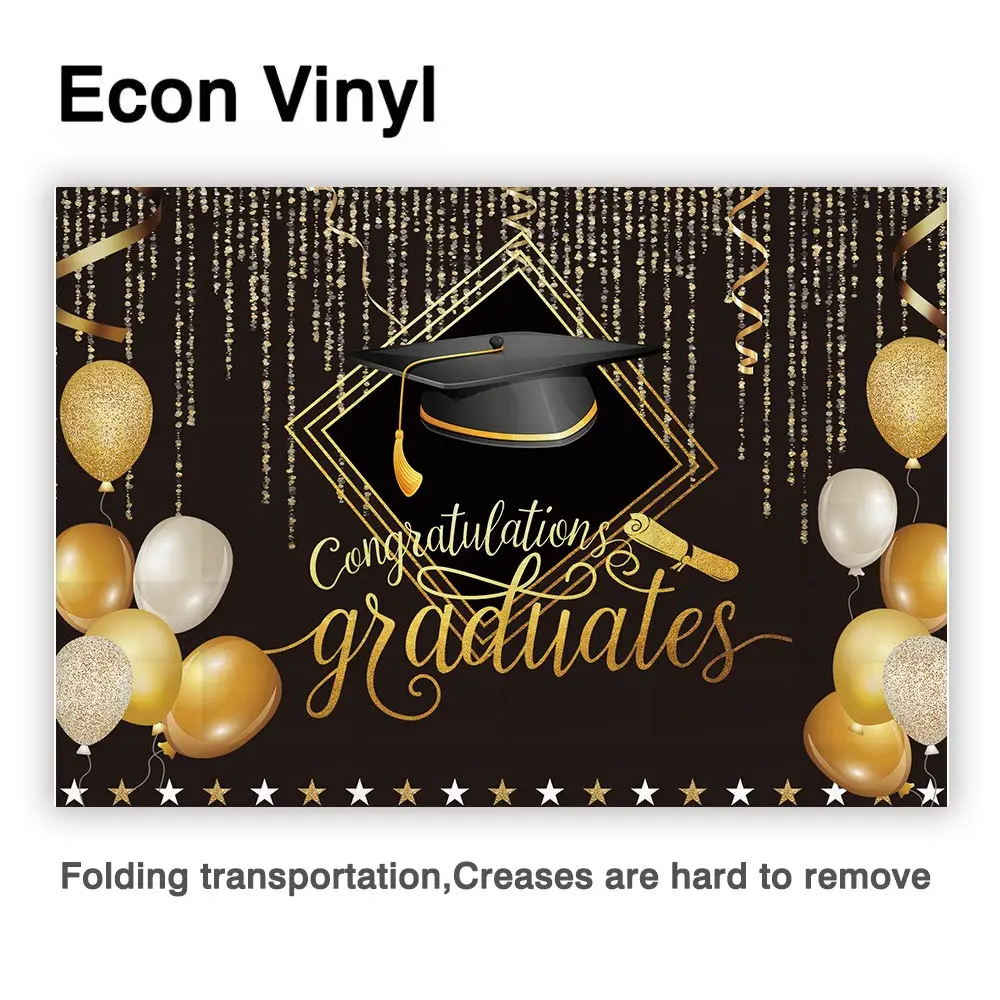 Allenjoy Graduation backdrop photophone balloons Bachelor cap Student Celebration party photographic background photobooth