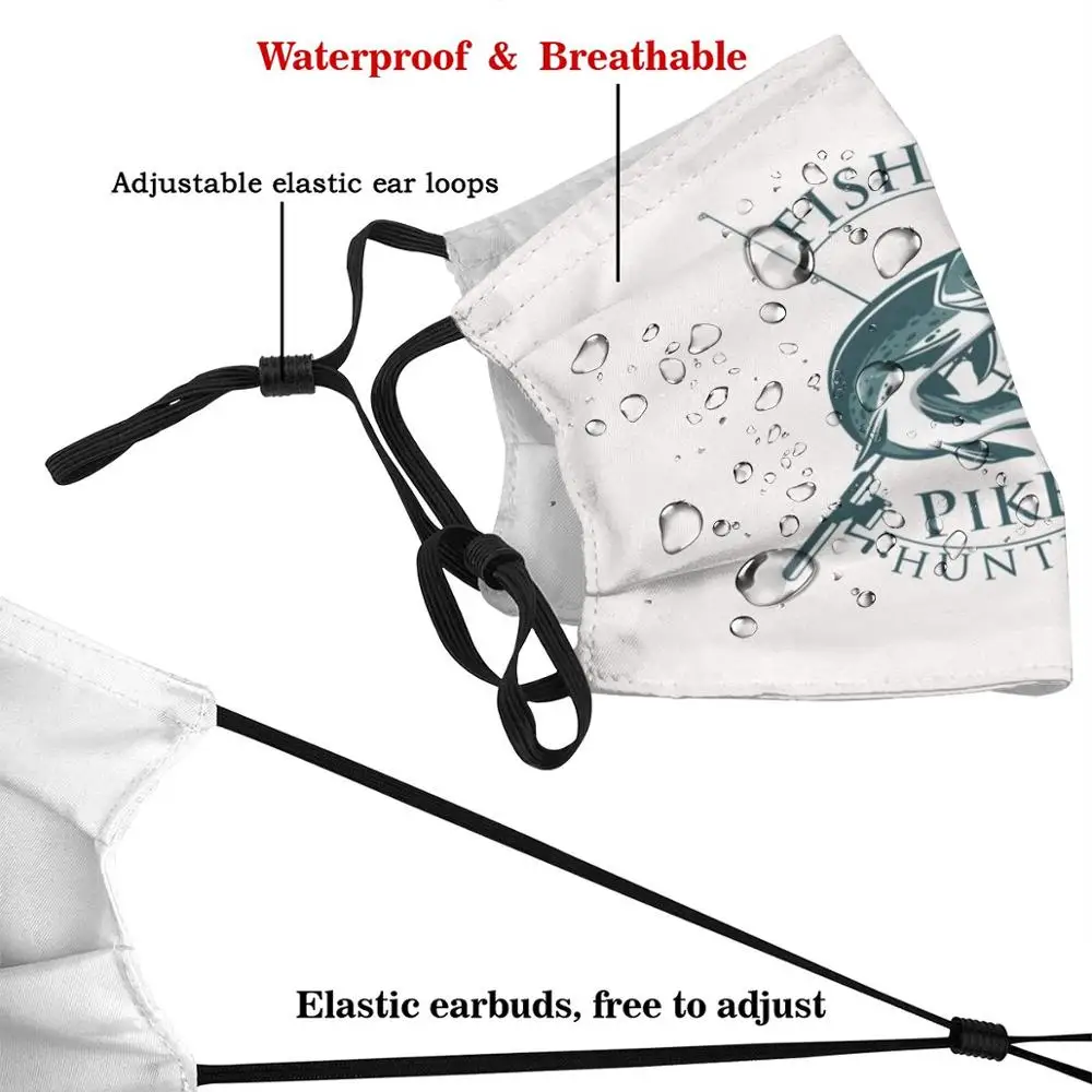 Masque buccal de pêche au brochet, filtre lavable, anti-poussière, chasseur de maskinongé