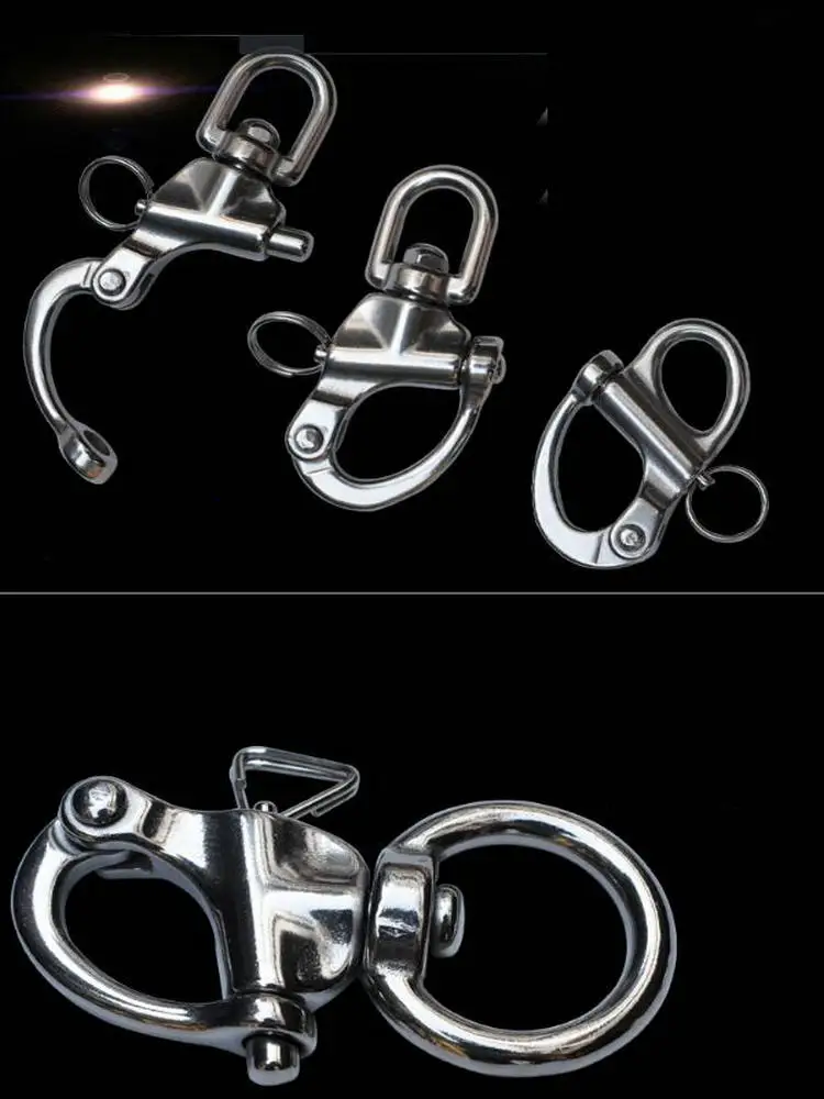 Marine 316 Stainless Steel Fixed Eye Snap Shackle Quick Release Boat Anchor Chain Eye Jaw Swivel Stainless Snap Shackle Hook