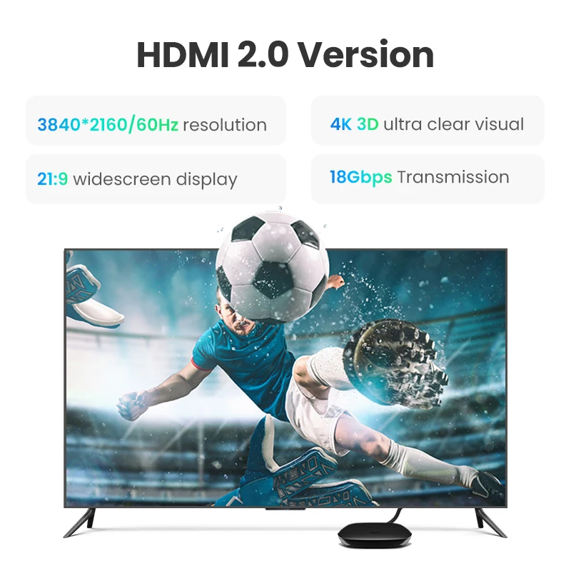 Ugreen szybki kabel HDMI do Xiaomi Mi Box PS4 HDMI Splitter przełącznik HDMI kabel 1m 2m pozłacany Port 4K 1080P kabel 3D HDMI