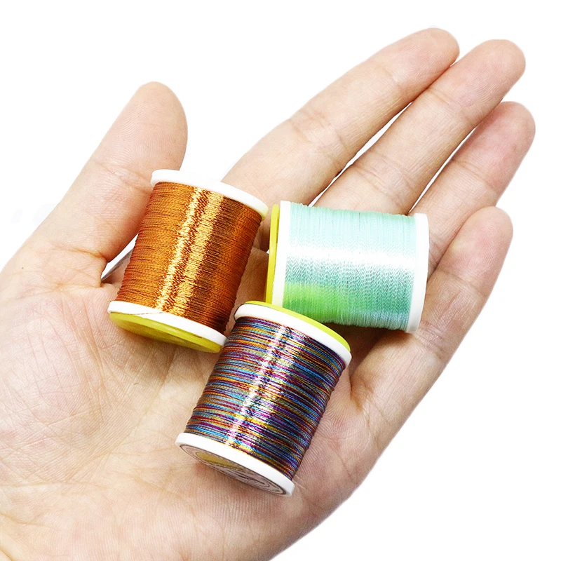 140yards spooled glitter fly thread metallic tinsel tying thread super slim rod wrapping decorate line slow jig hook binding