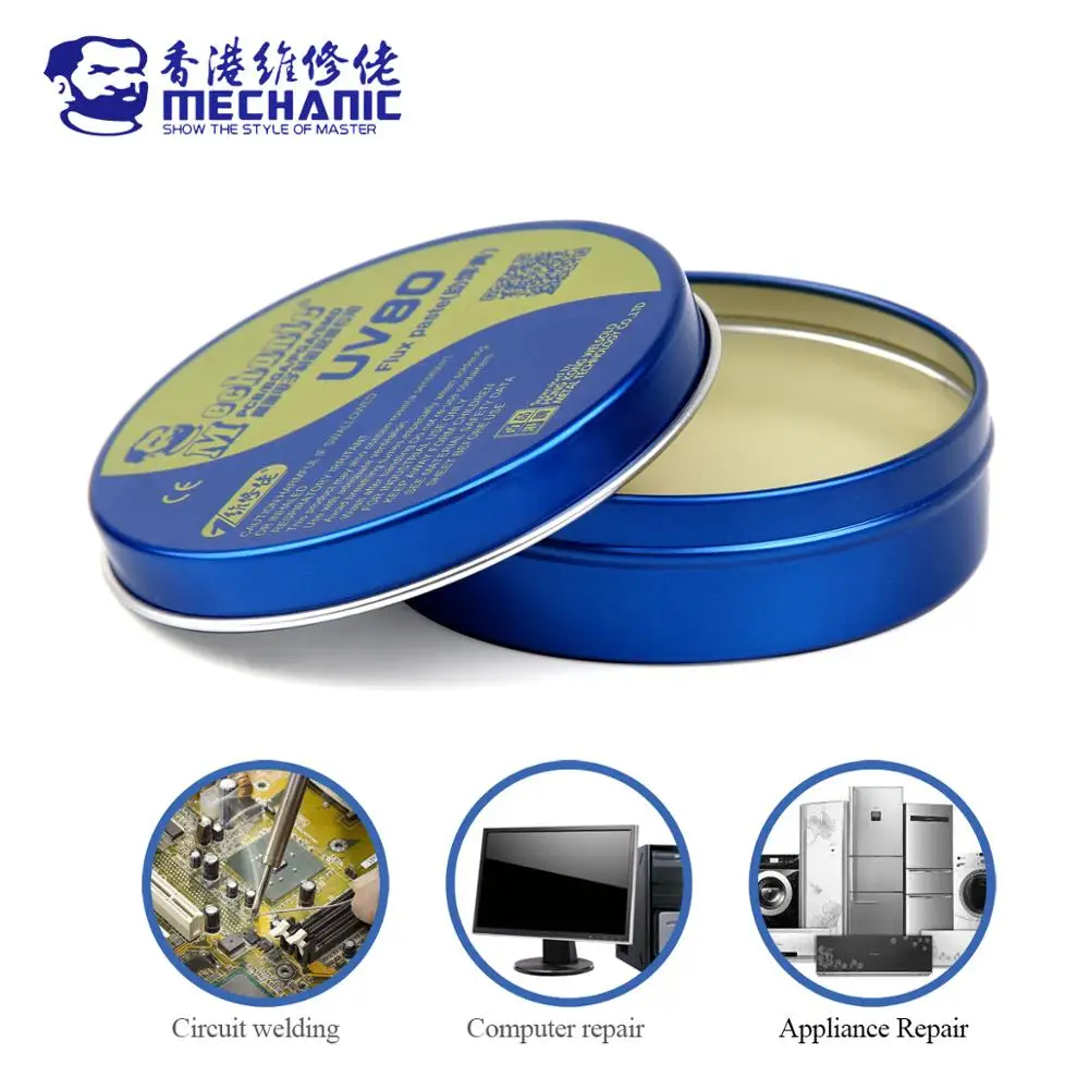 MECHANIC UV Series Mild Rosin Halogen-Free Lead-Free Solder Flux No-Clean Soldering Flux Paste For PCB BGA SMD SMT Board Repair