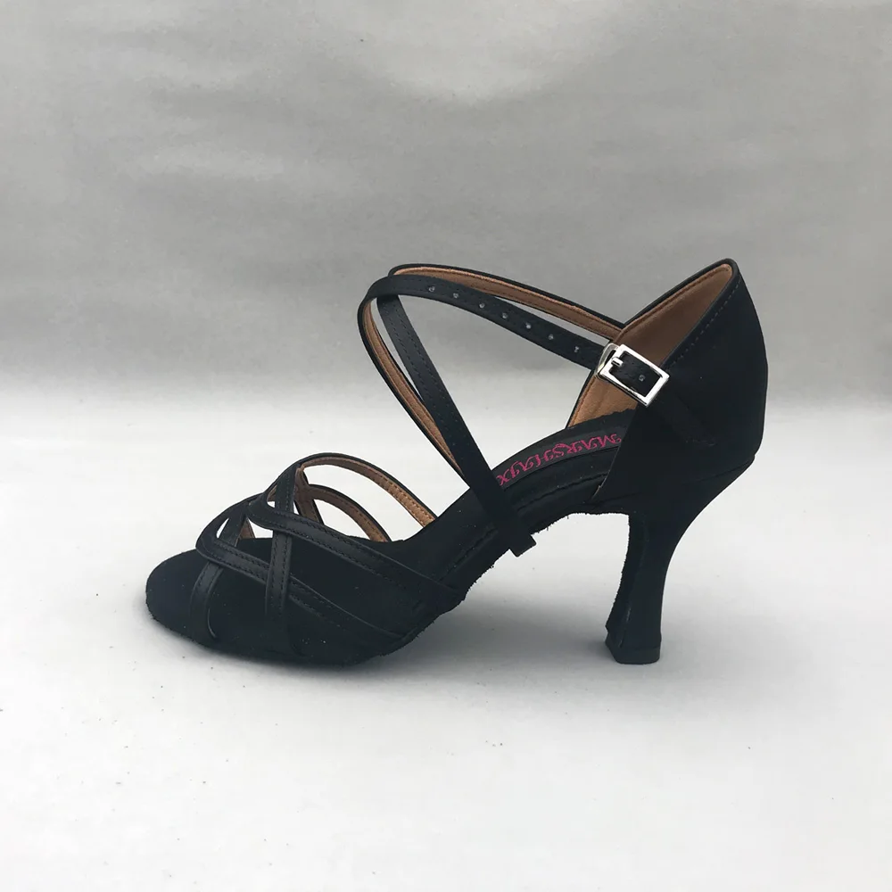 8.5cm heel Latin Dance Shoes For women Salsa shoes pratice shoes comfortable latin shoes MS6228BLK low heel high heel available