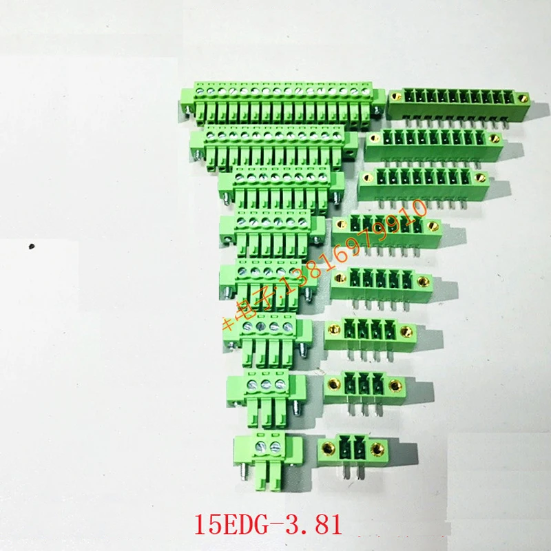 3.81mm Pitch PCB Screw Terminal Blocks with Flange, Plug + Right Angle Pin Header