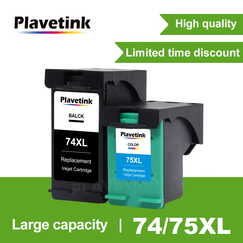 Plavetink Compatible Ink Cartridges For hp 74 75 CB335WN CB337WN Photosmart C4200 C4280 C4345 C4380 C4385 C4480 C4580 For HP74