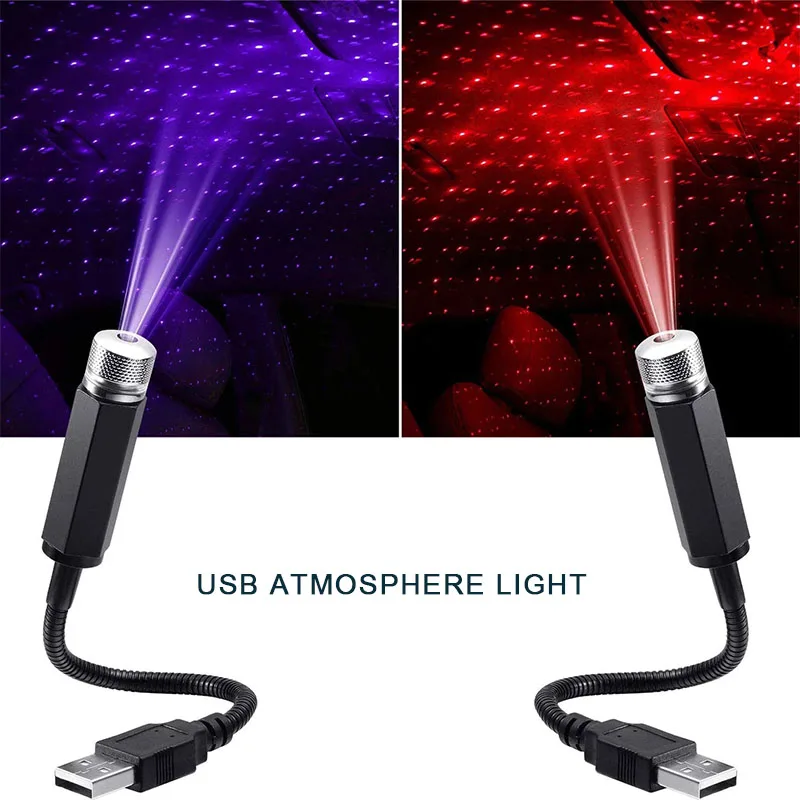 Romantische LED Auto Dach Sterne Nachtlicht Projektor Atmosphäre Galaxy Lampe USB Dekorative Lampe Einstellbare Auto Innen Dekor Licht