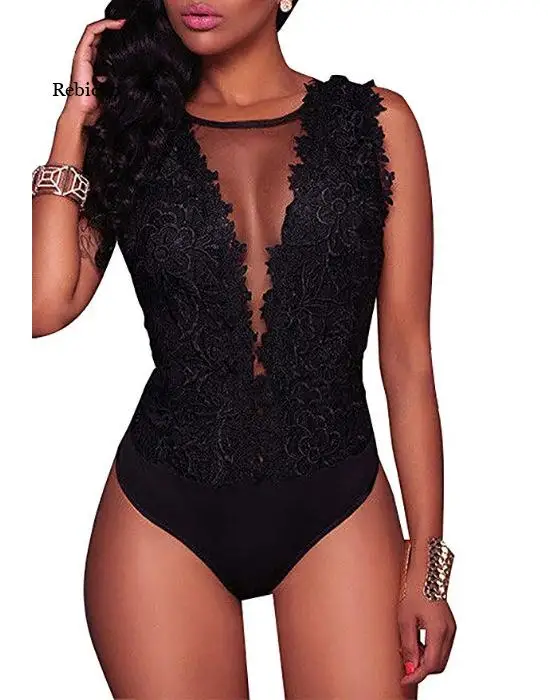 

Sexy Sleeveless Women Lace Up Bandage Bodysuit V Neck Leotard Romper Tops Solid Color Jumpsuit Summer New