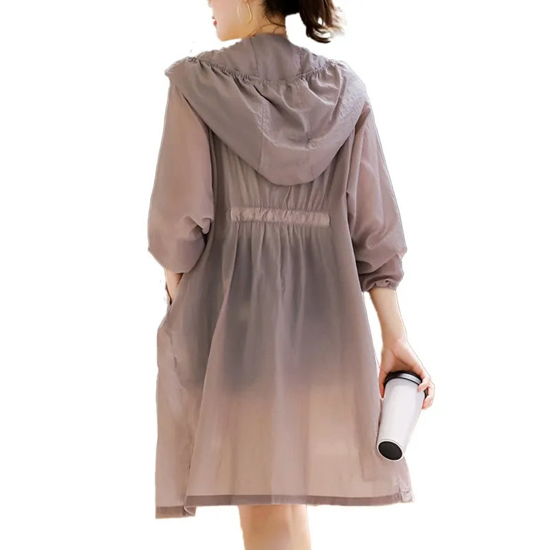 Plus Size Hooded Sun Protection Clothing Summer Clothes 2026 New Trendy Womens Korean Sunscreen Women Jacket UV Thin Coat Girl