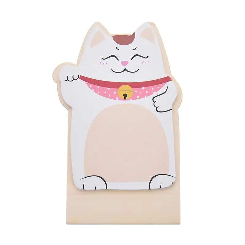 1pcs di Lucky Cat Beckoning Maneki Neko Memo Bookmark Sticky Note