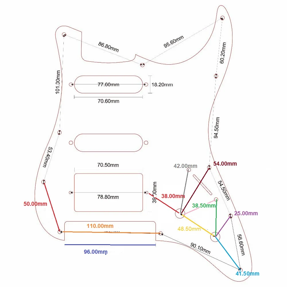 Guitar Pickguard For customize US 11 Screw Holes Stratocaster With Floyd Rose Tremolo Bridge Humbucker Single HSS Scratch Plate