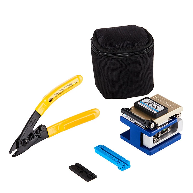 

FTTH Fiber Optic Splice Optical Fiber Cleaver Cutter Tool Kit FC-6S High Precision +bag +CFS-2