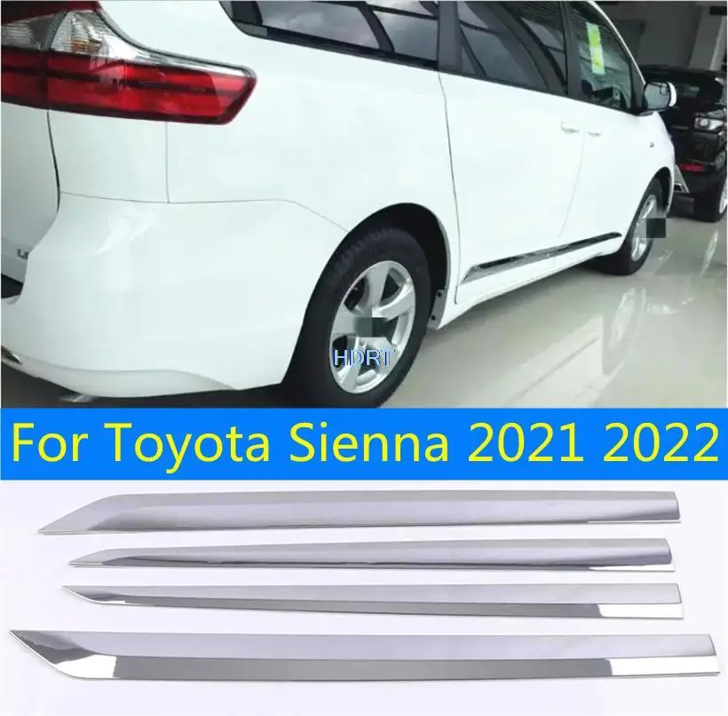 

For Toyota Sienna 2021 2022 Car Styling Accessories ABS Chrome / Carbon fibre 4pcs Side Door Body Molding Moulding Trim