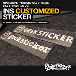 Customized Personalized Die Cut Instagram User Name Waterproof Reflective Car and Motorcycle Decals Bumper Ins Sticker
