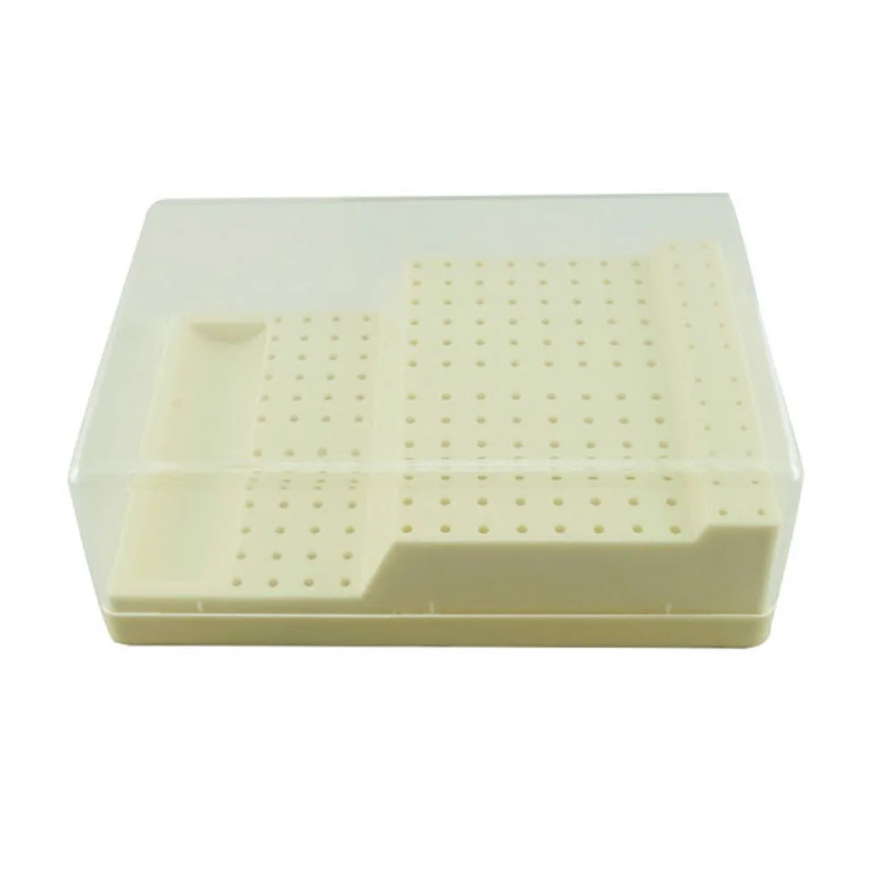 168Holes Dental Bur Block Holder High Speed Bur Organizer Nail Drill Bit Holder Stand Display Box with Clear Cover