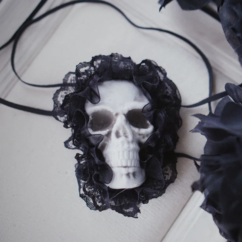 Cosplay Mắt Miếng Dán Đầu Lâu Đen Ren Đậm Gothic Đệm Mắt Một Mắt Handmade Lolita Bé Gái Thời Trang Đường Phố Phổ Biến