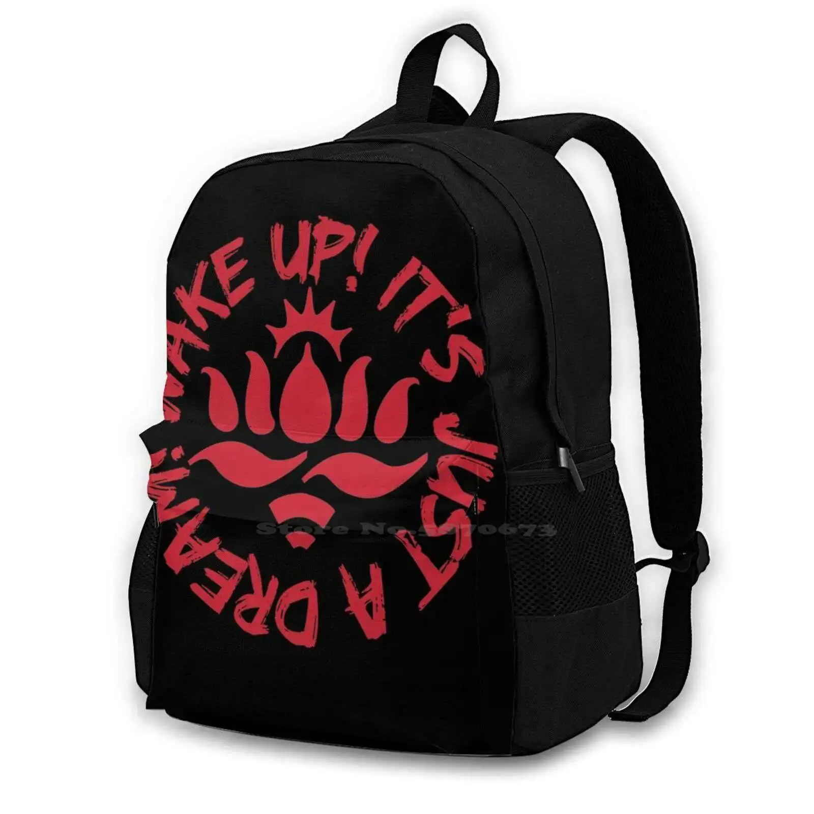 Wake Up! It's Just A Dream! Teen College Student Backpack Laptop Travel Bags Red Lotus Wing Chun Wing Tsun Ving Tsun Tai Chi