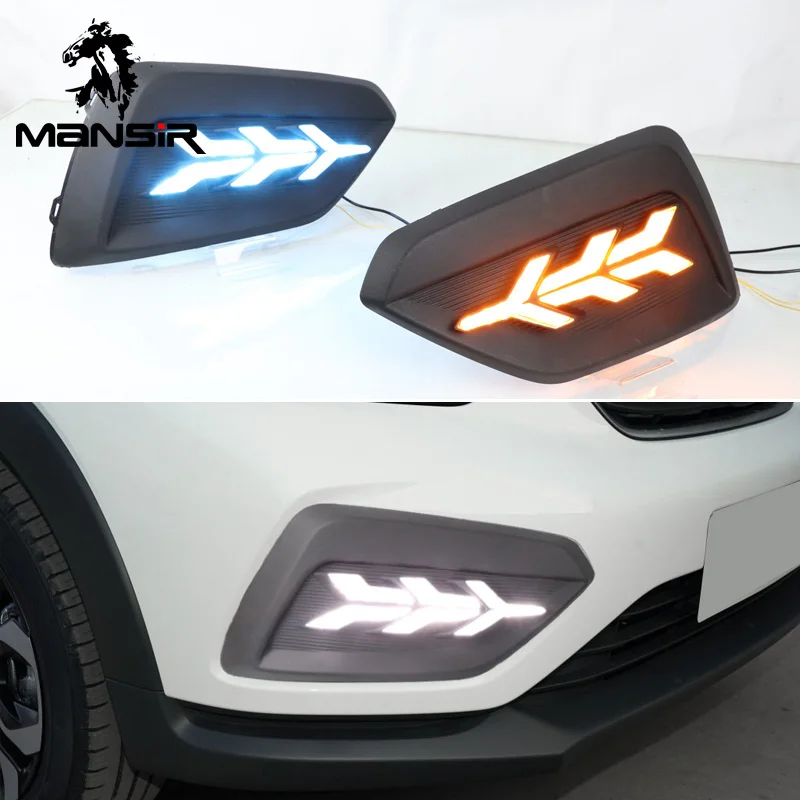 

LED Daylights For Honda Fit Jazz 2021 Dynamic Yellow Turn Signal Night Blue Car Headlight Daytime Running Light DRL Fog Lamp