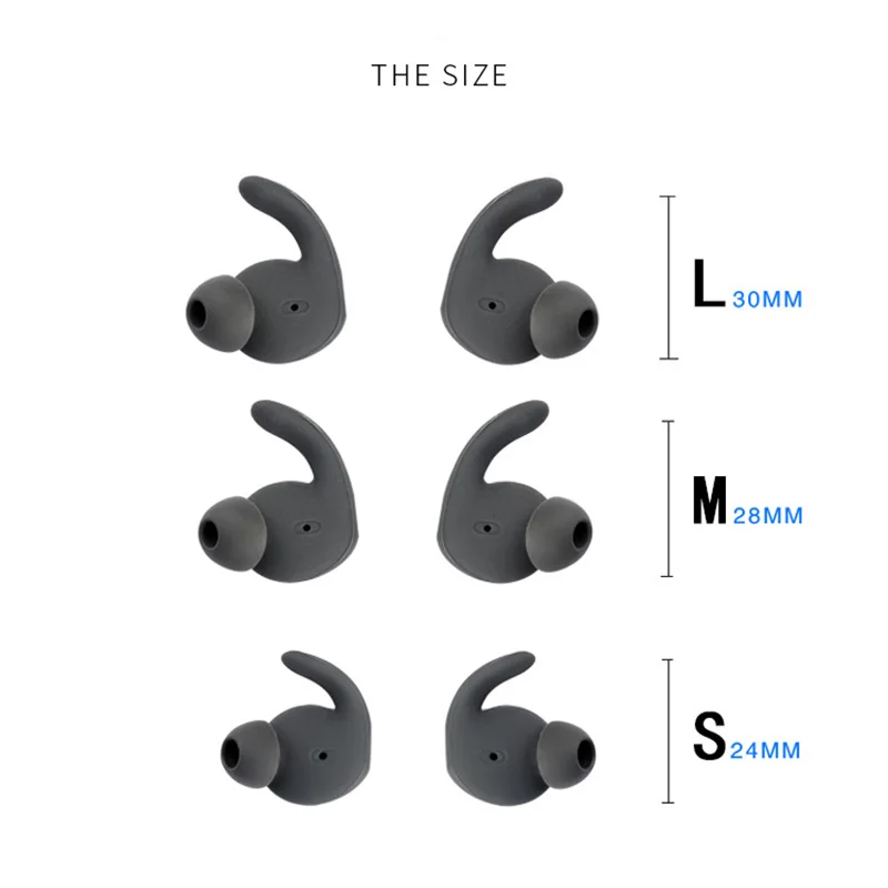 New 3 Pairs Earbuds Tips Silicone Earphones Ear Pads Ear Tips Shockproof Eartips for Huawei Honor xSport AM61 Bluetooth Headset