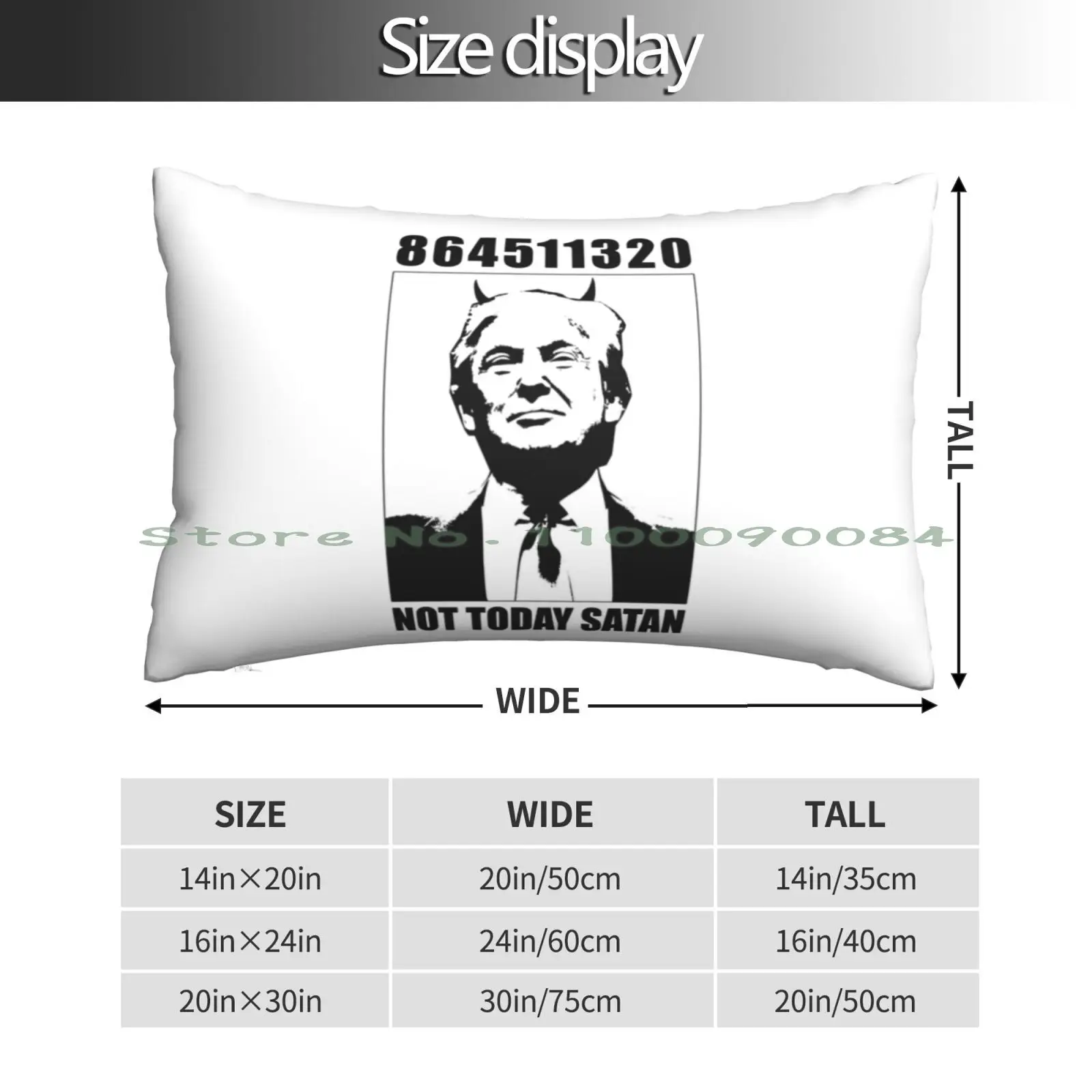 864511320 Anti-Trump Not Today Satan Funny Gift Pillow Case 20x30 50*75 Sofa Bedroom Day Kylie Minogue Magic Splash Halloween