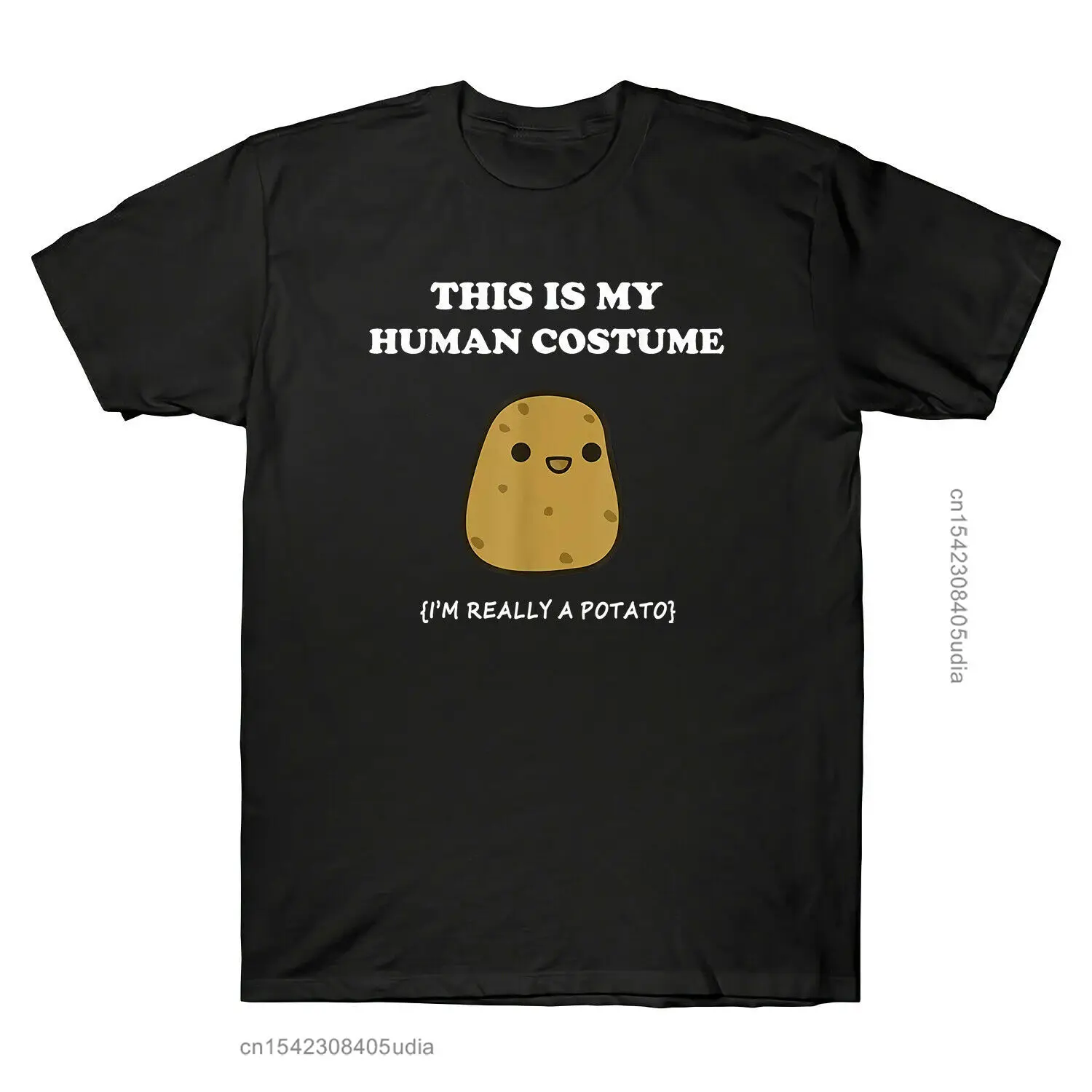 Funny Potato Xmas Gift T-Shirts This Is My Human Costume Potato Shirt Men's Tees Printing T-Shirts Men Plus Size Funny Tops