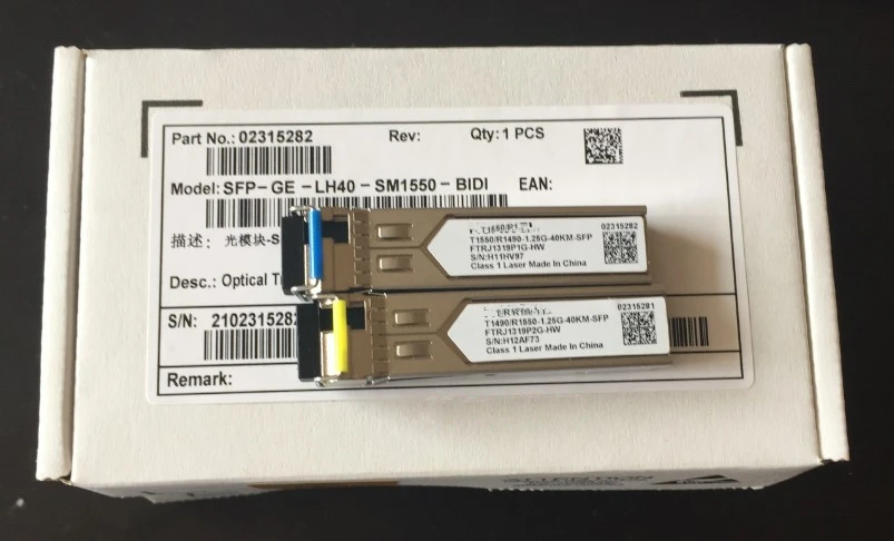 1 pair SFP-GE-LH40-SM1310-BIDI SFP-GE-LH40-SM1550-BIDI SFPTx1550/Rx1490nm Tx1490/Rx1550nm 40km LC optical fiber module