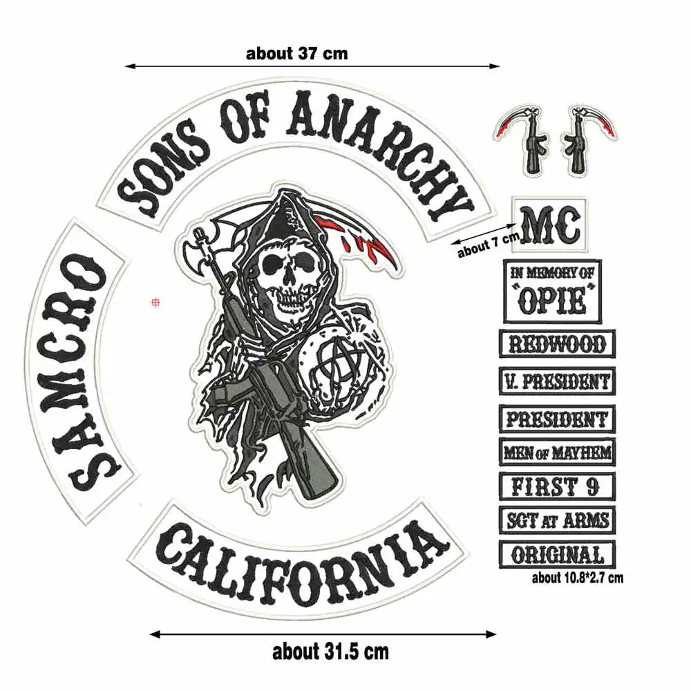 Parche bordado Sons of Anarchy para chaqueta de motero - imagen 2