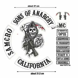 SON OF Anarchy USA rocker Patch Embroidered Applique Sewing Label punk biker Patches Clothes Stickers Apparel Accessories Badge