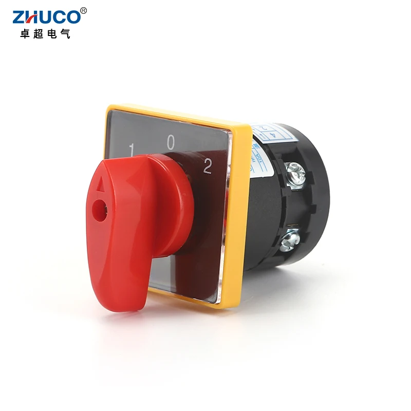 ZHUCO HZ5B-10/D101.1 10A On-Off-On Silver Contact Rotary Knob Three Position One Pole Combination Universal Changeover Switch