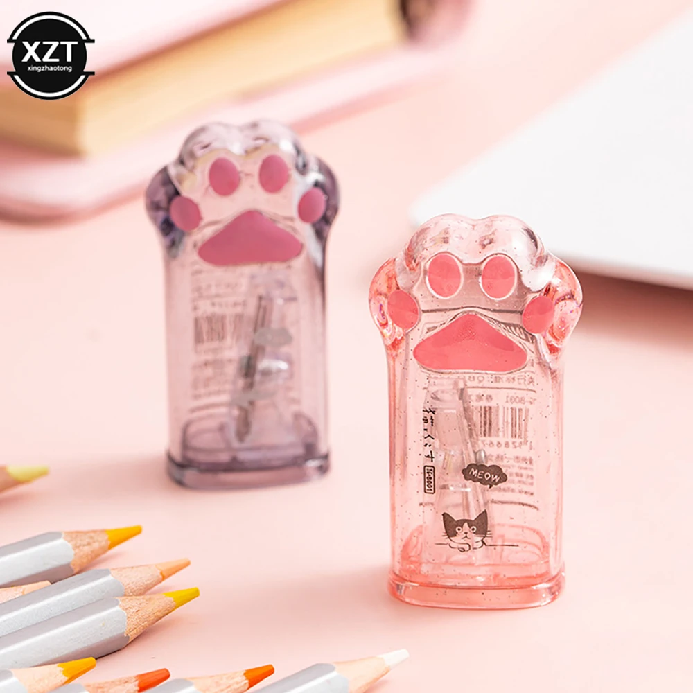 Cartoon Pencil Sharpener Cute Cat Paw Pencil Sharpener School Supplies Stationery Items Student Prize for Kids Gift