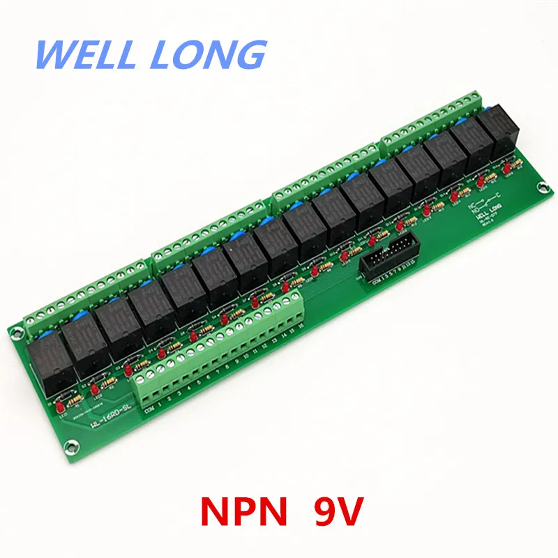 

16 Channel NPN Type 9V 15A Power Relay Interface Module,HF JQC-3FF-9V-1ZS Relay.