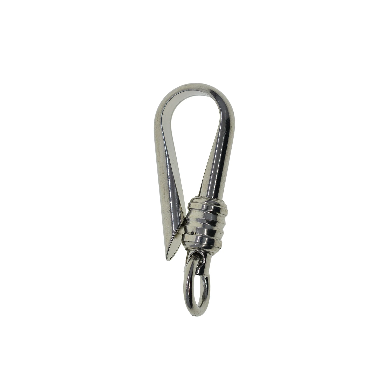 Unique one of a kind 304 stainless steel  slide lock Japanese U shape fish hook Keychain lanyard Holder Gift FOB EDC DIY making