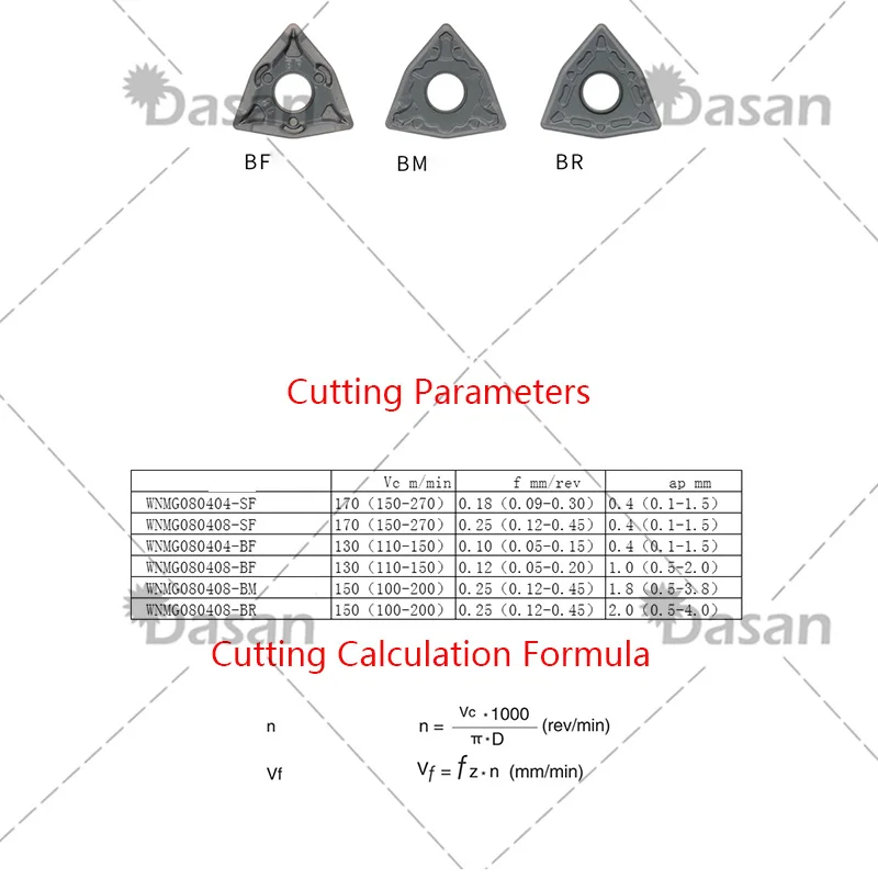 10PCS  WNMG080404 BM BF Tungsten Carbide inserts WNMG 080408 Original Blade External Turning Lathe Tools for Stainless Steel