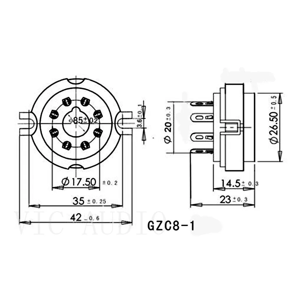 السيراميك 8PIN أنبوب المقبس K8A GZC8-1Tube حامل ل KT88 6SN7 EL34 6L6 GZ34 5881 فراغ مُضخّم صوت DIY