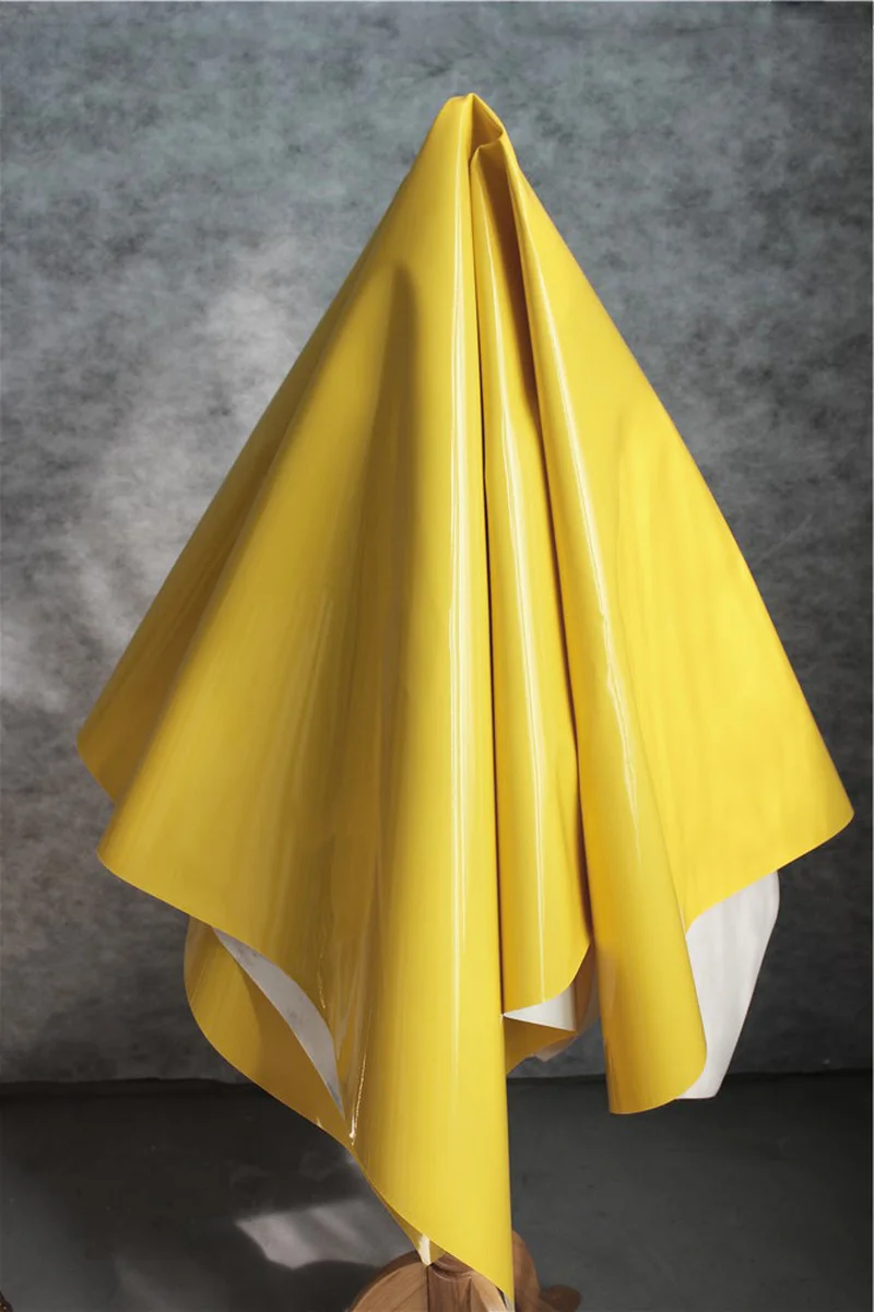 PU Patent Leather Fabric Yellow Waterproof DIY Patches Stage Cosplay Decor Props Bags Dress Coat Clothes Designer Fabric