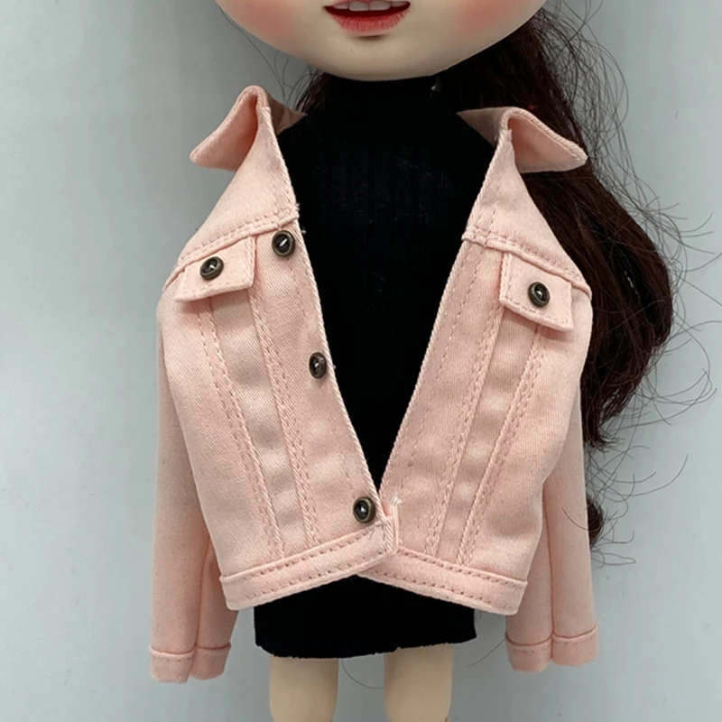 1pcs Blythe Clothes Fashion Pink Denim Clothing and Denim Jacket for Blythe Azone 1/6 Doll Accessories