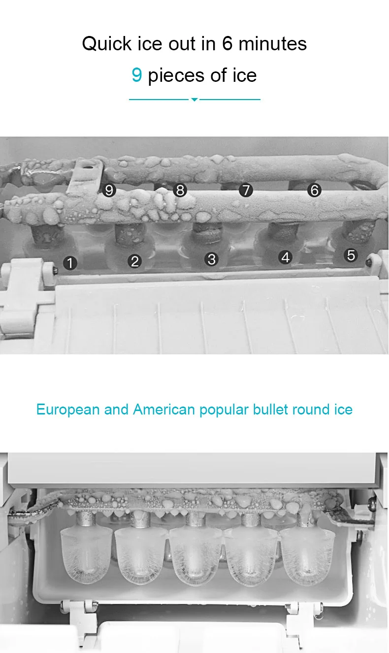 Di Động Điện Tự Động Máy Làm Đá Hộ Gia Đình Mini Hình Vuông Làm Đá Máy 15Kg/24H Nhà Họ Nhỏ thanh Quán Cà Phê