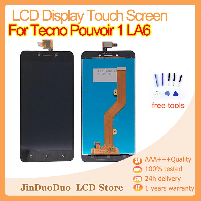 

ЖК-дисплей 5,5 дюйма для Tecno power 1 LA6, ЖК-дисплей, сенсорный экран, дигитайзер, сборка, комбинированная запасная часть, ЖК-монитор