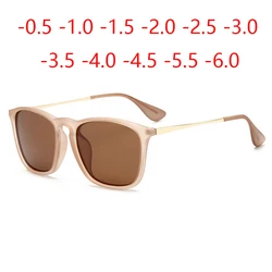 Hot Square Women Prescription Sunglasses Men Polarized Colorful Lenses Driving Sunglasses Diopter 0 -0.5 -0.75 -1.0 To -6.0