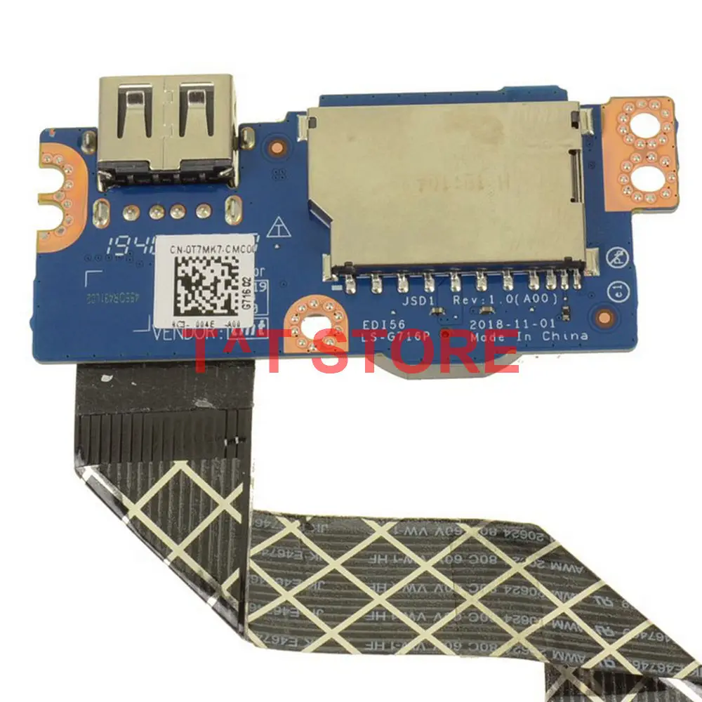 

original for DELL Inspiron 3781 USB SD Card Reader IO Circuit Board T7MK7 0T7MK7 LS-G716P free shipping