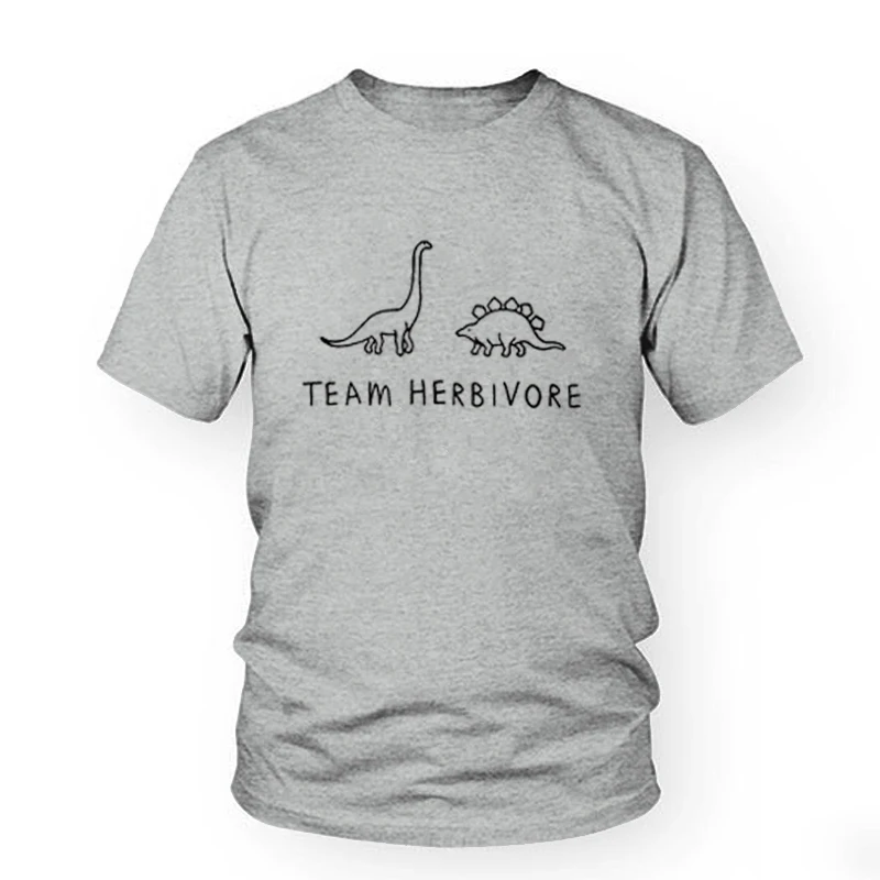 Female Short Sleeve Crewneck Tumblr T-shirt TEAM HERBIVORE TEE Dinosaur T Shirt  Fashion Clothes Tees Women Tshirt Cute