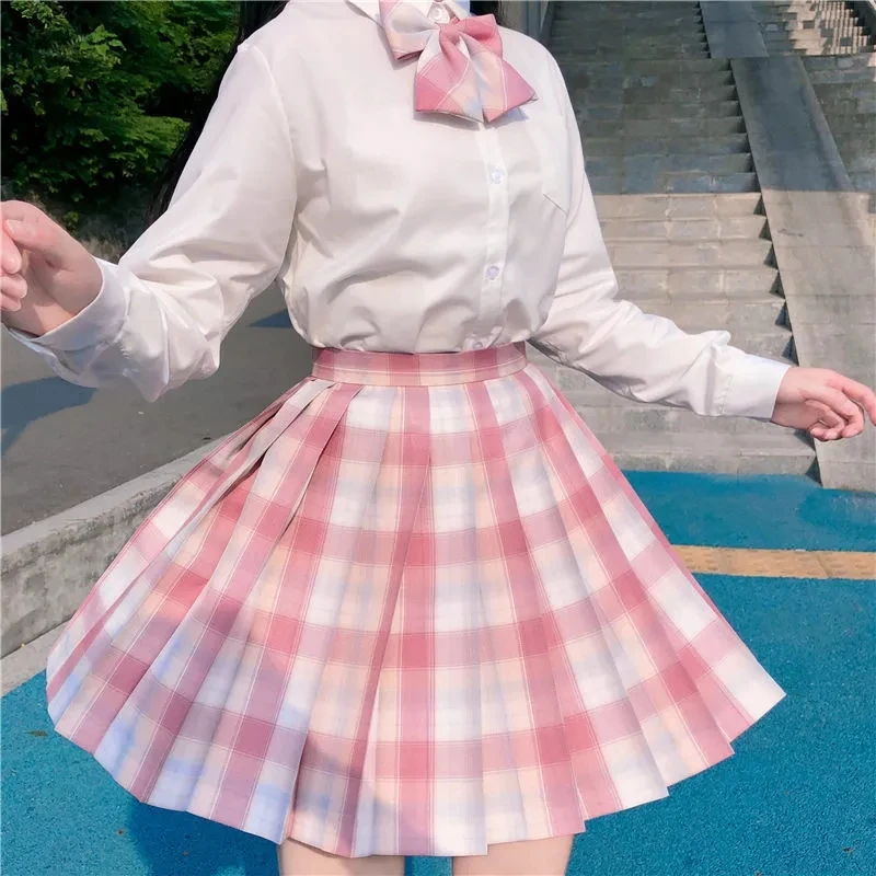 Women Skirts Summer Plaid Skirt Korean Plaid Chelise Anime Skirts High Waisted Skirt Plaid Uniform Girl Soft Skirt Pleated Skirt