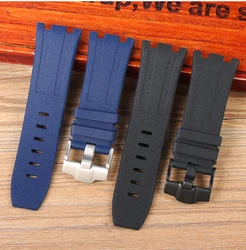 Silicone Watch Strap 28mm for  Audemars And Piguet AP Royal Oak Offshore 15400 15703  28mm Black blue nature Rubber Watchband